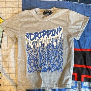 Kids Drippin' Graphic Tee - Gray and Blue